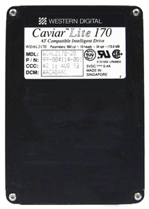 Part No: WDAL2170 - Western Digital Caviar Lite 170MB 3600RPM ATA/IDE 32KB Cache 2.5-inch Internal Hard Drive (Refurbished)