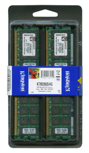 Part No: KTM2865/4G - Kingston 4GB Kit (2 X 2GB) PC2-3200 DDR2-400MHz ECC Registered CL3 240-Pin DIMM Dual Rank Memory (Kit of 2) (Chipkill) for IBM