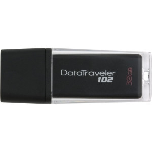 Part No: DT102/32GBZ - Kingston DataTraveler 102 DT102/32GBZ 32 GB USB 2.0 Flash Drive - Black - External