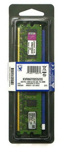 Part No: KVR667D2E5/2G - Kingston 2GB 667Mhz PC2-5300 Cl5 ECC Unbuffered DDR2 SDRAM 240-Pin Dimm Memory