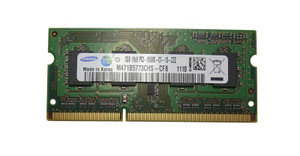 Part No: M471B5773CHS-CF8 - Samsung 2GB PC3-8500 DDR3-1066MHz non-ECC Unbuffered CL7 204-Pin SoDimm Memory Module (Refurbished)