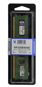 Part No: KVR1333D3E9S/4GEC - Kingston 4GB PC3-10600 DDR3-1333MHz ECC Unbuffered CL9 240-Pin DIMM Memory Module w/Thermal Sensor (Elpida C)