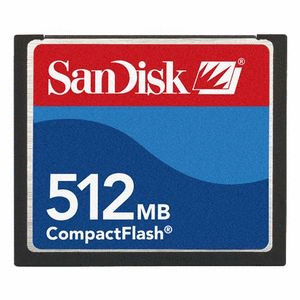 Part No: SDCFB-512-A10 - SanDisk 512MB CompactFlash (CF) Memory Card for Digital Cameras and PDA's