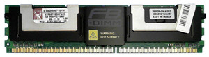 Part No: KVR667D2D8F5/1G - Kingston 1GB PC2-5300 DDR2-667MHz ECC Fully Buffered CL5 240-Pin DIMM Dual Rank Memory Module