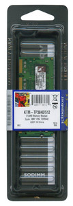 Part No: KTM-TP3840/512 - Kingston 512MB PC2-4200 DDR2-533MHz non-ECC Unbuffered CL4 200-Pin SoDimm Memory Module