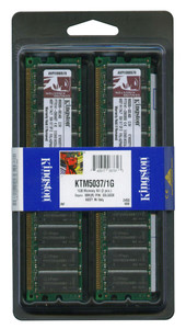 Part No: KTM5037/1G - Kingston 1GB Kit (2 X 512MB) PC2100 DDR-266MHz ECC Registered CL2.5 184-Pin Memory (Kit of 2) for IBM