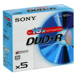 Part No: 5DPW30 - Sony dvd+RW Media - 1.4GB - 80mm Mini - 5 Pack Jewel Case