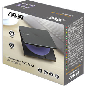 Part No: SDR-08B1-U/BLK/G/AS - Asus SDR-08B1-U External dvd-Reader -  Pack - Black - dvd-ROM Support - 8x Read/ - Dual-Layer Media Supported - USB 2.0