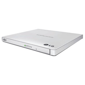 LG Electronics GP65NW60 8X USB 2.0 Ultra Slim Portable DVD±RW External Drive w/ M-DISC, (White)