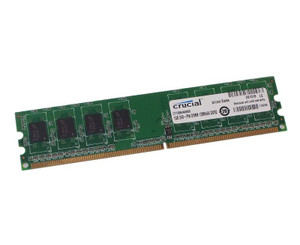 Part No: CT12864AA800.M8FJ2 - Crucial 1GB PC2-6400 DDR2-800MHz non-ECC Unbuffered CL-6 128M x 64 240-Pin DIMM Memory Module