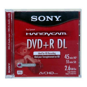 Part No: DPR55DLL1H - Sony dvd+R Double Layer Media - 2.6GB