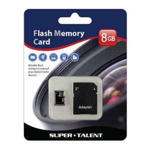 Super Talent 8GB Micro SDHC Memory Card w/ Adapter