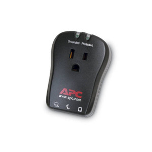 APC P1T SurgeArrest Notebook 1-Outlet 120V Surge Protector w/ Phone Line Protection