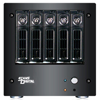 Sans Digital AccuNAS 5-Bay iSCSI Network Attached Storage Enclosure AN5L+B - Black - Diskless