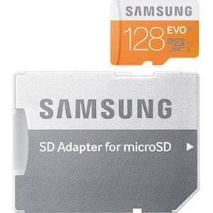 Samsung EVO 128GB Class 10 UHS-1 microSDXC Card with 48MB/s Transfer Speed