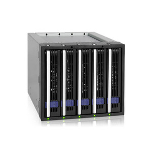 ICY DOCK FatCage MB155SP-B 5 Bay EZ-Tray 3.5 inch SATA Hard Drive Hot-Swap Backplane Cage in 3x External 5.25 inch Bay