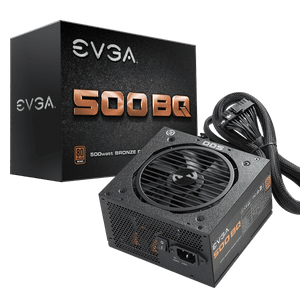 EVGA 500 BQ, 80+ BRONZE 500W, Semi Modular, FDB Fan, Power Supply