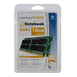Centon MemoryPOWER 16GB 2 x 8GB DDR3-1600 PC3-12800 SO-DIMM Memory Kit