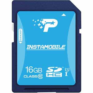 Patriot Instamobile UHS-I Flash 16GB SDHC/SDXC with 80 mb/s read and 20 mb/s write