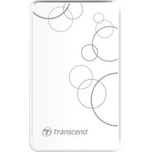 Transcend StoreJet 25A3 2 TB Portable Hard Drive - 2.5" External - SATA - White - TS2TSJ25A3W