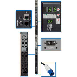 Tripp Lite PDU 3-Phase Monitored 200/208/240V 10 kW IEC-309 42 C13; 6 C19 0URM TAA - PDU3VN6G30B