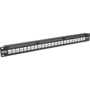 Tripp Lite 24-Port Cat6a Patch Panel Feedthrough Rackmount RJ45 Ethernet 1U - N254-024-6A