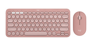 Logitech Pebble 2 Combo keyboard Mouse included Universal RF Wireless + Bluetooth QWERTY English Rose - 920-012199