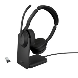 Jabra Evolve2 55 Headset Wired & Wireless Head-band Office/Call center Bluetooth Charging stand Black - 25599-989-989-01