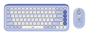 Logitech POP Icon Combo keyboard Mouse included Universal Bluetooth QWERTY English Lilac, White - 920-013043