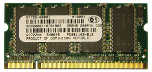 Part No: Q7722-60001 - HP 256MB PC2100 DDR-266MHz non-ECC Unbuffered CL2 200-Pin SoDimm Memory Module for Color LaserJet 3000/4200/5550 Series Printe