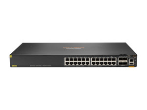HPE Aruba Networking Aruba 6300F 24-port 1GbE Class 4 PoE & 4-port SFP56 Managed L3 Gigabit Ethernet (10/100/1000) Power over Ethernet (PoE) 1U Gray - JL666A#ABA