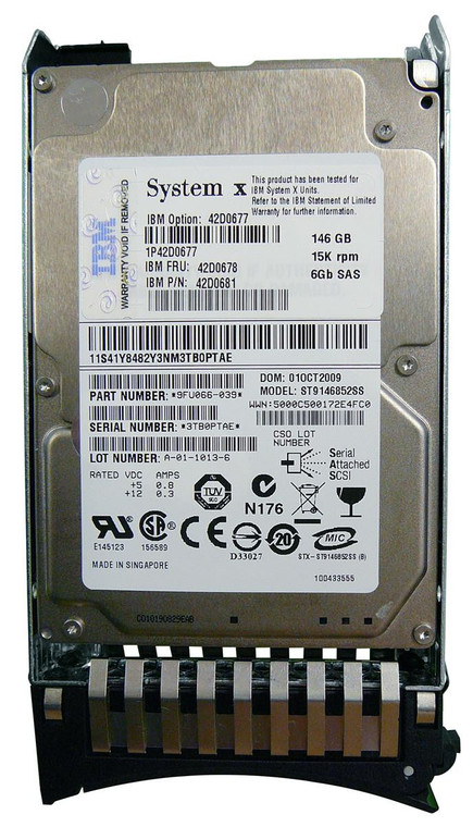 42D0677 - IBM 146GB 15000RPM SAS 6GB/s 2.5-inch Slim Hot Swapable Hard Drive with Tray