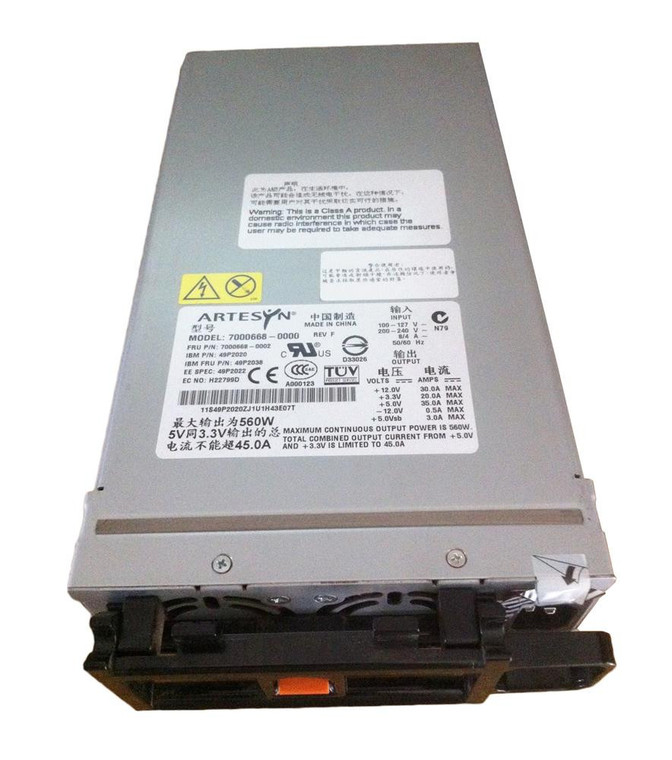 Part No: 49P2020 - IBM 560-Watts Redundant/Hot Swap Power Supply for System x235