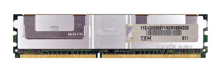 Part No: 43X5059 - IBM 1GB(1X1GB)667MHz PC2-5300 240-Pin CL5 ECC DDR2 SDRAM FULLY BUFFERED DIMM GENUINE