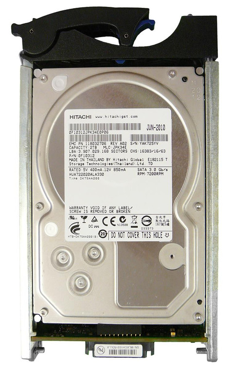 Part No: 0F10312 - Hitachi Ultrastar A7K2000 2TB 7200RPM 32MB Cache SATA 3GB/s 7-Pin 3.5-inch Enterprise Hard Drive