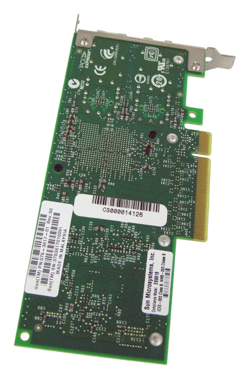 Part No: 375-3617 - Sun PCI-Express Dual Port 10-Gigabit Ethernet XFP SR Low Profile SFP+ Network Interface Card