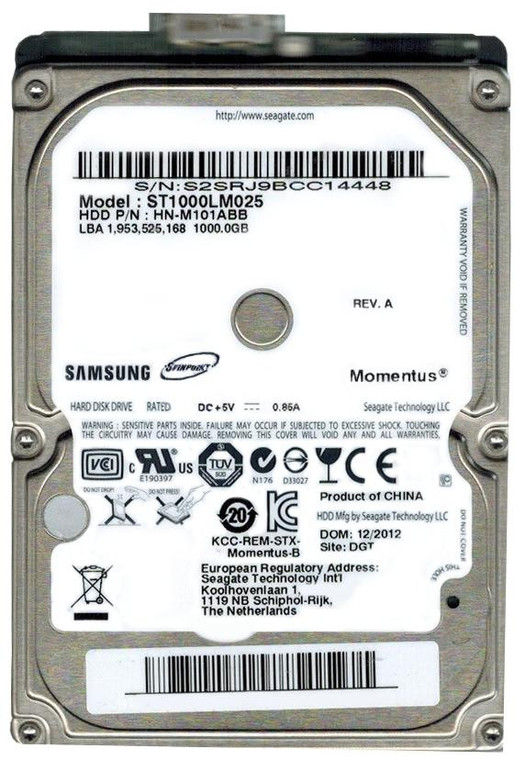ST1000LM025 - Seagate Momentus 1TB 5400RPM USB 3.0 8MB Cache 2.5-inch Internal Hard Drive