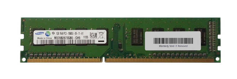 Part No: M378B2873GB0-CH9 - Samsung 1GB PC3-10600 DDR3-1333MHz non-ECC Unbuffered CL9 240-Pin DIMM Single Rank Memory Module (Refurbished)