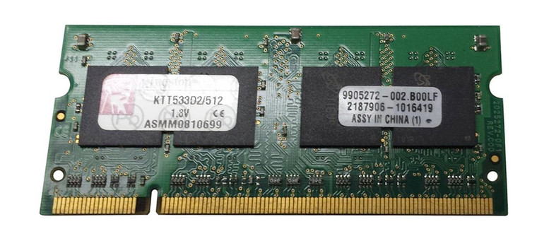 Part No: KTT533D2/512 - Kingston 512MB PC2-4200 DDR2-533MHz non-ECC Unbuffered CL4 200-Pin SoDimm Memory Module for Toshiba