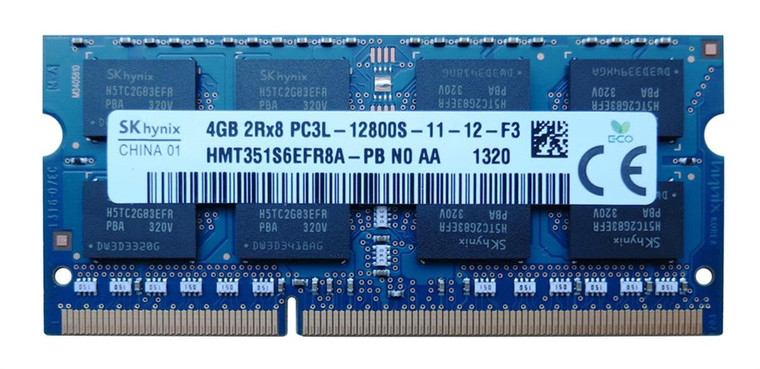 HMT451S6AFR8A-PB - Hynix 4GB PC3-12800 DDR3-1600MHz non-ECC Unbuffered CL11 204-Pin SoDimm 1.35V Low Voltage Single Rank Memory Module