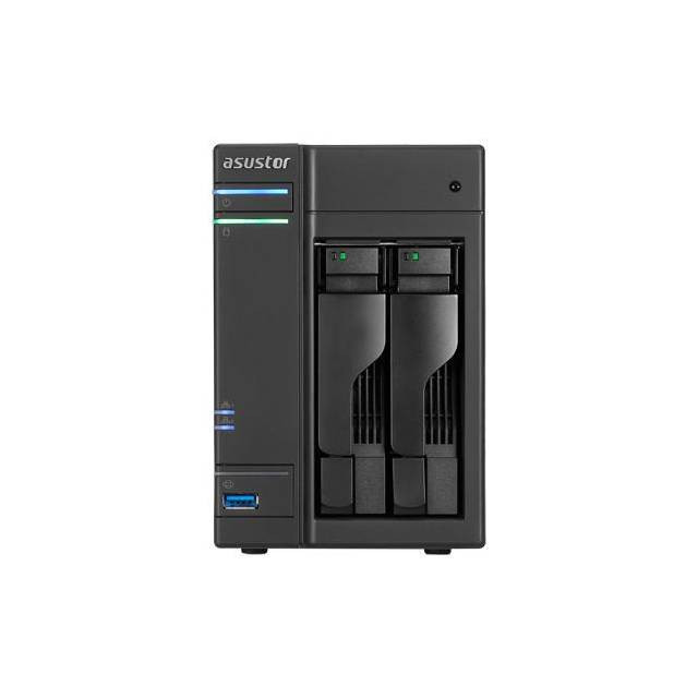 ASUSTOR AS6102T Intel Celeron 1.6GHz/ 2GB DDR3L/ 2GbE/ 2eSATA/ USB3.0/ 2-bay Desktop NAS