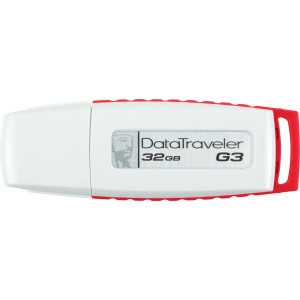 Part No: DTIG3/32GBZ - Kingston DataTraveler G3 DTIG3/32GBZ 32 GB USB 2.0 Flash Drive - White Red - External