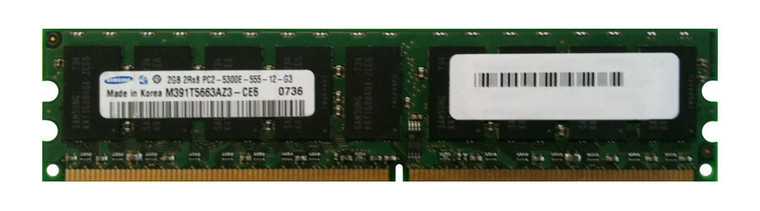 Part No: M391T5663AZ3-CE6 - Samsung 2GB PC2-5300 DDR2-667MHz ECC Unbuffered CL5 240-Pin DIMM Dual Rank Memory Module