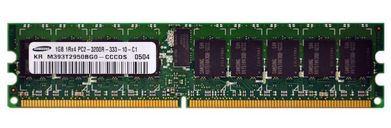 Part No: M393T2950BG0-CCCDS - Samsung 1GB 240P PC2-3200 CL3 18C 128X4 DDR2-400 1RX4 1.8V ECC RDIMM
