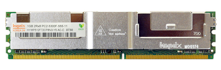 Part No: HYMP512F72CP8N3-Y5 - Hynix 1GB PC2-5300 DDR2-667MHz ECC Fully Buffered CL5 240-Pin DIMM Dual Rank Memory Module