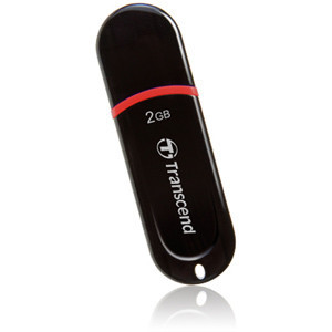 Part No: TS2GJF300 - Transcend JetFlash 300 2 GB USB 2.0 Flash Drive - Black - External