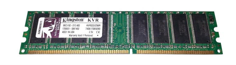 Part No: KVR333/512R - Kingston 512MB PC2700 DDR-333MHz non-ECC Unbuffered CL2.5 184-Pin DIMM Memory Module