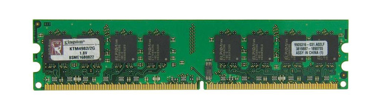 Part No: KTM4982/2G - Kingston 2GB (1x2GB) 667Mhz PC2-5300 Non-ECC Unbuffered DDR2 SDRAM 240-Pin Dimm Memory for Lenovo ThinkCentre