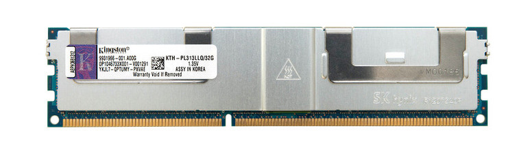 Part No: KTH-PL313LLQ/32G - Kingston 32GB (1x32GB) 1333Mhz PC3-10600 Quad Rank Low Voltage DDR3 SDRAM 240-Pin Dimm Memory for HP Proliant Server Gen8