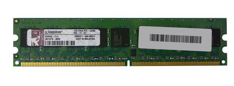 Part No: KD6502-ELG - Kingston 1GB PC2-5300 DDR2-667MHz ECC Unbuffered CL5 240-Pin DIMM Dual Rank Memory Module